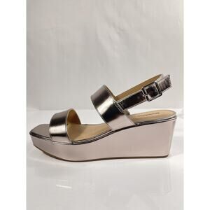 Style & Co Shoes Womens Size 11 Pewter Ardennp Wedge Platform Sandals Metallic